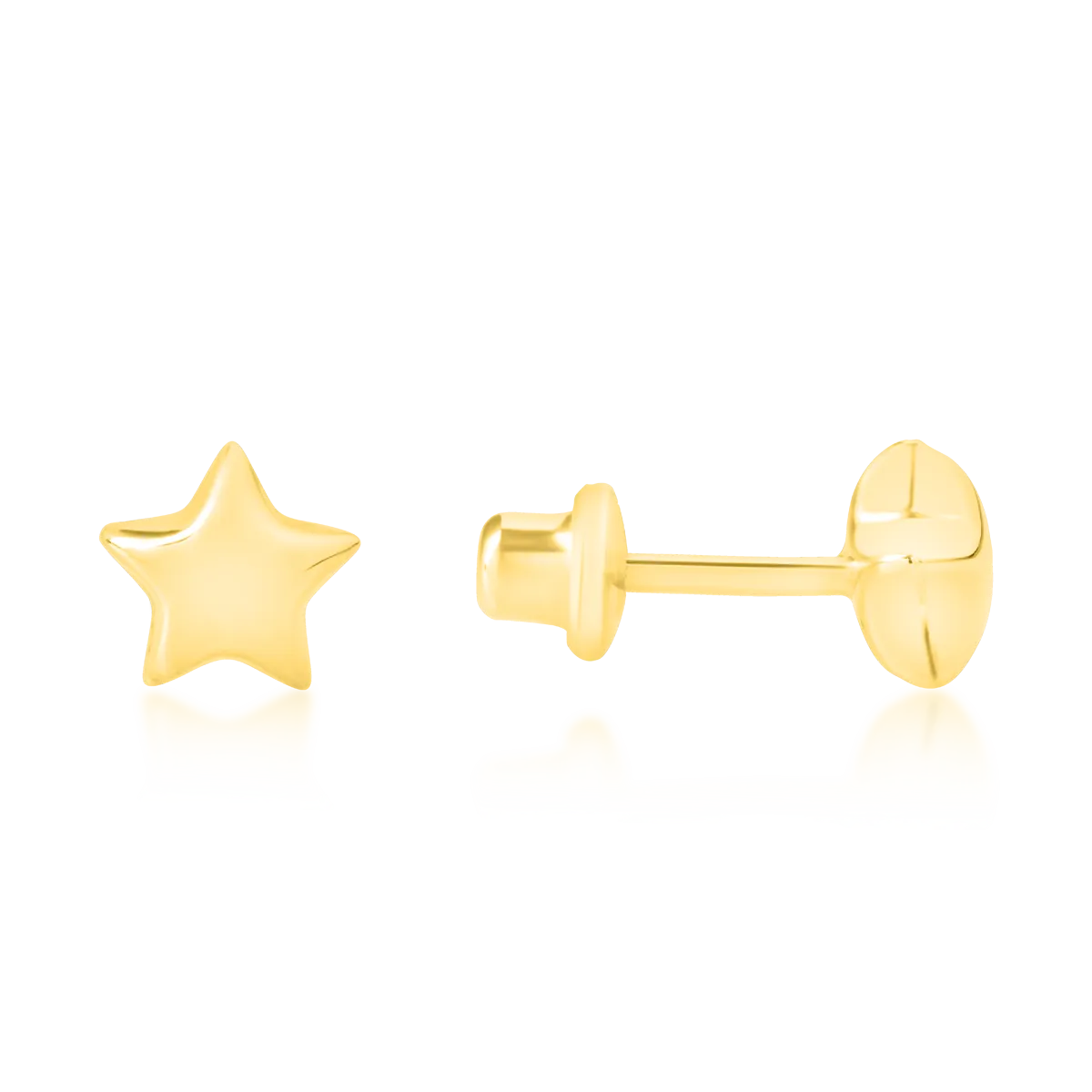 Детски обеци със звезди от 14К жълто злато