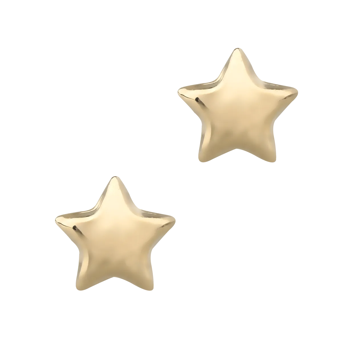 14K yellow gold stars children's earrings-1600