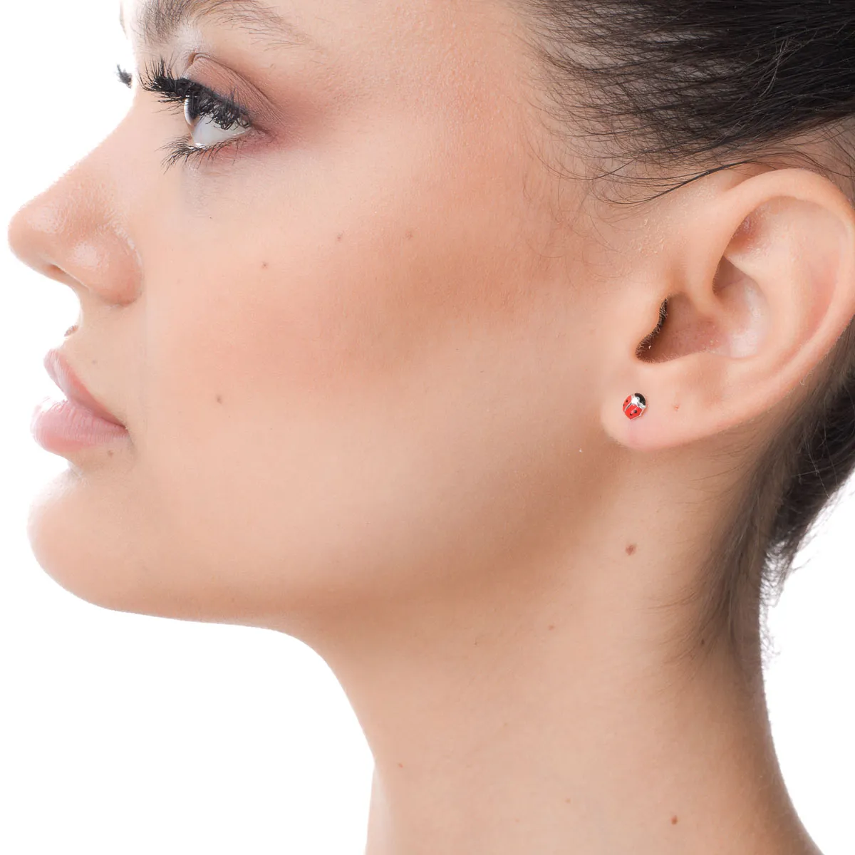 Cercei pentru copii cu gargarite din aur alb