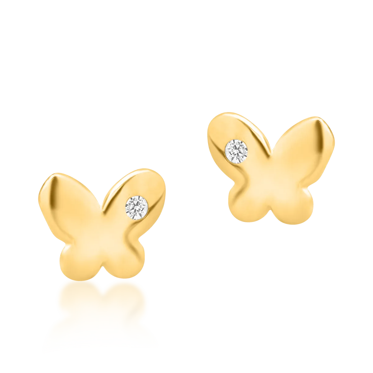 14K sárga arany pillangós fülbevaló gyerekeknek