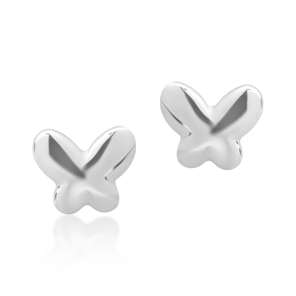 14K white gold butterfly children earrings-1635