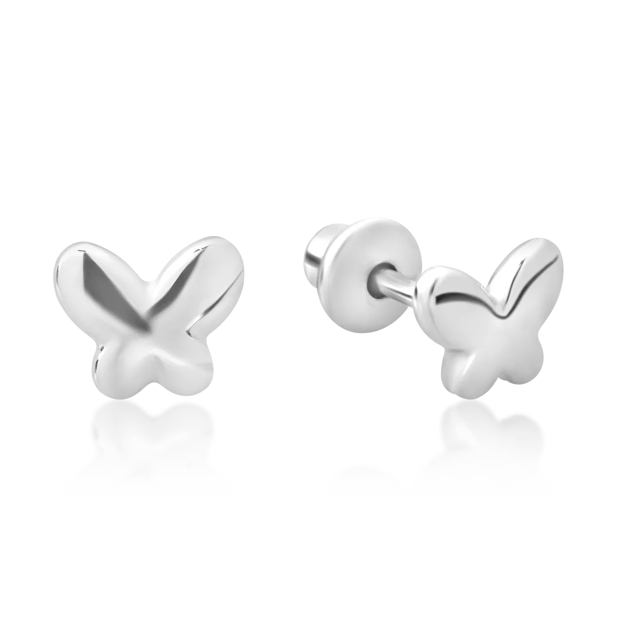 Fülbevalók gyermekeknek pillangóval 14K-os fehér aranyból