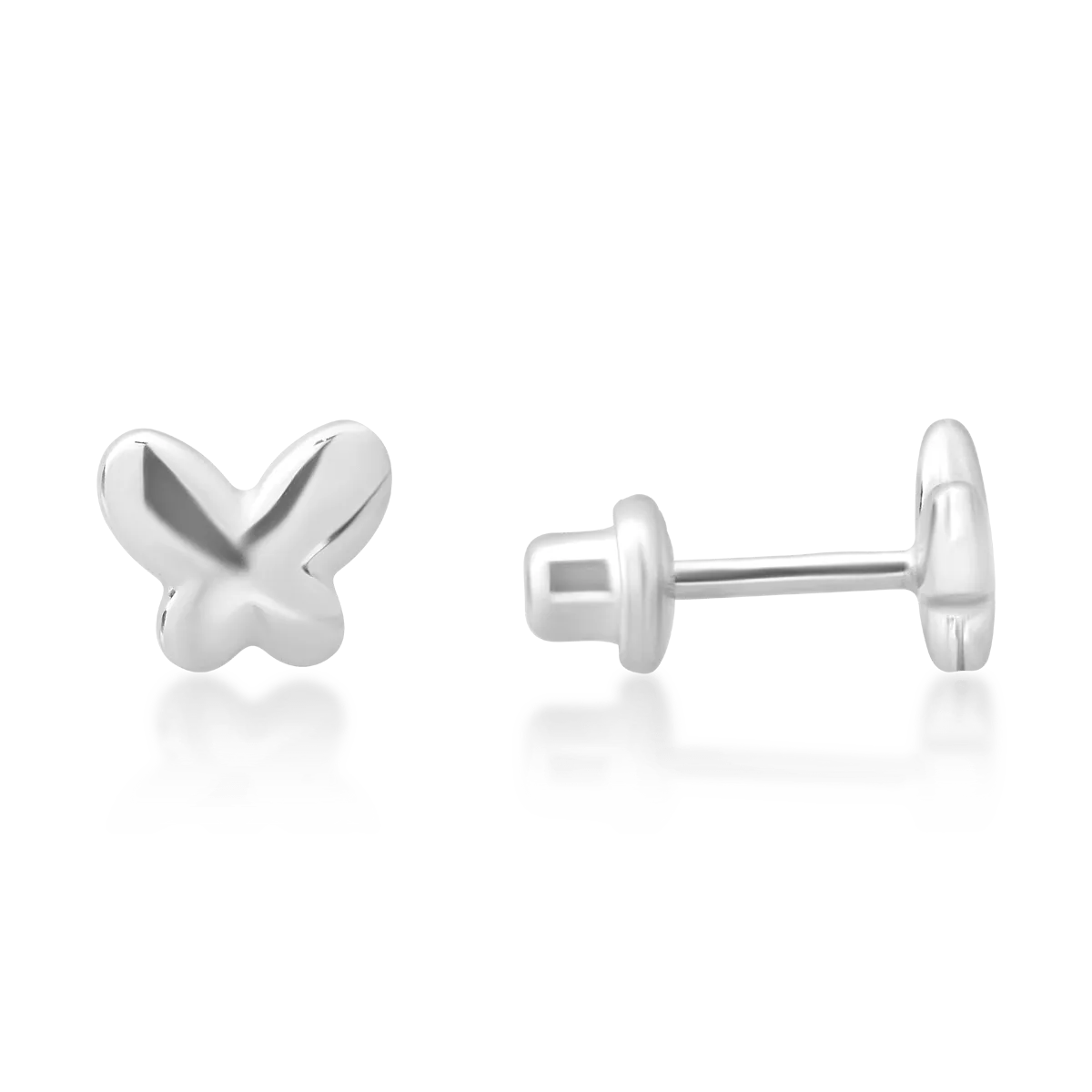 Fülbevalók gyermekeknek pillangóval 14K-os fehér aranyból
