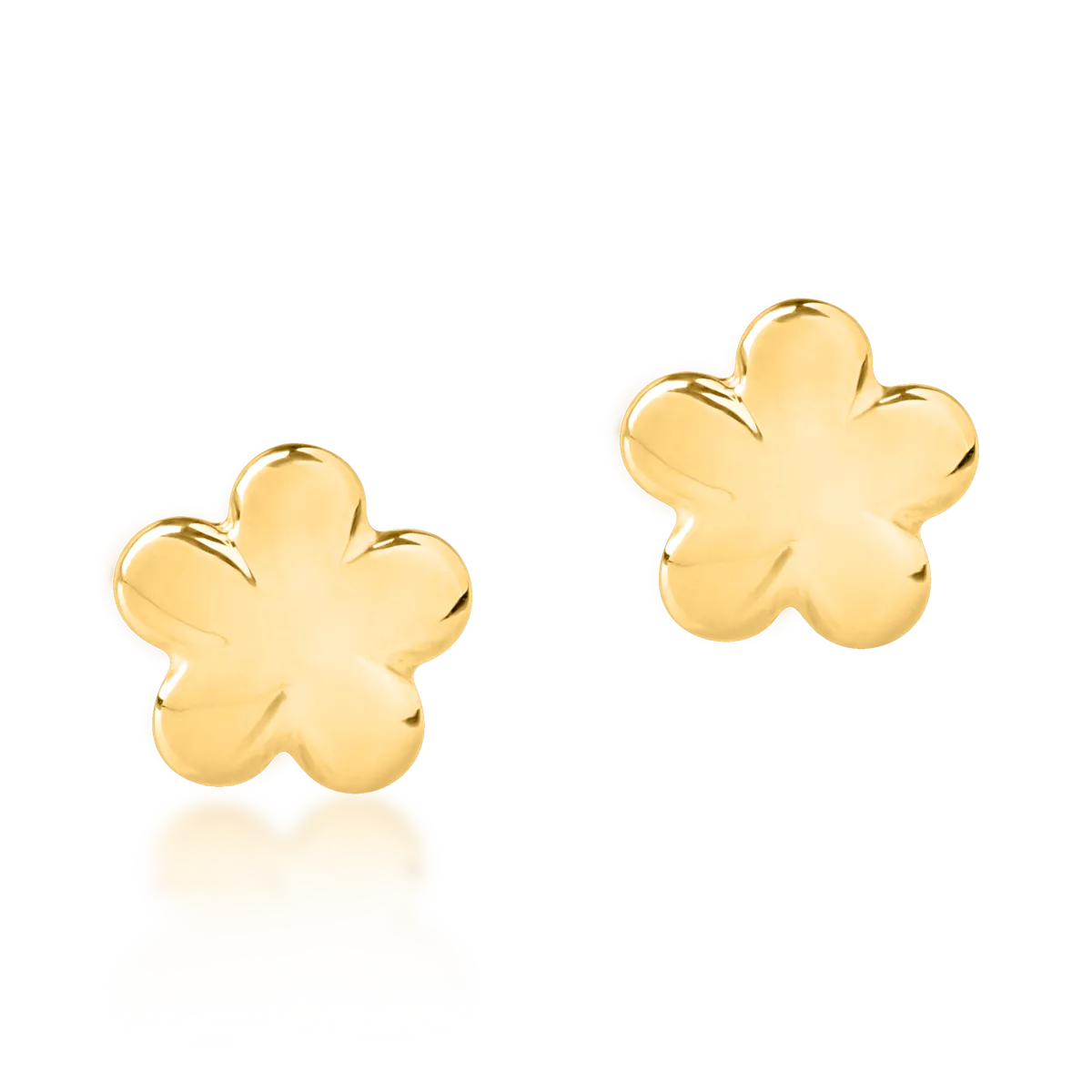 Cercei floare din aur galben de 14K