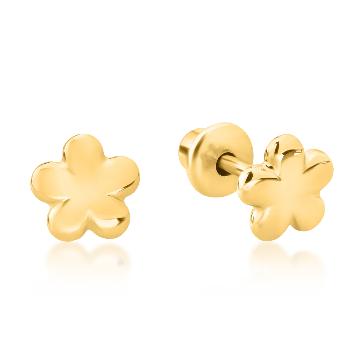 Cercei pentru copii floare din aur galben