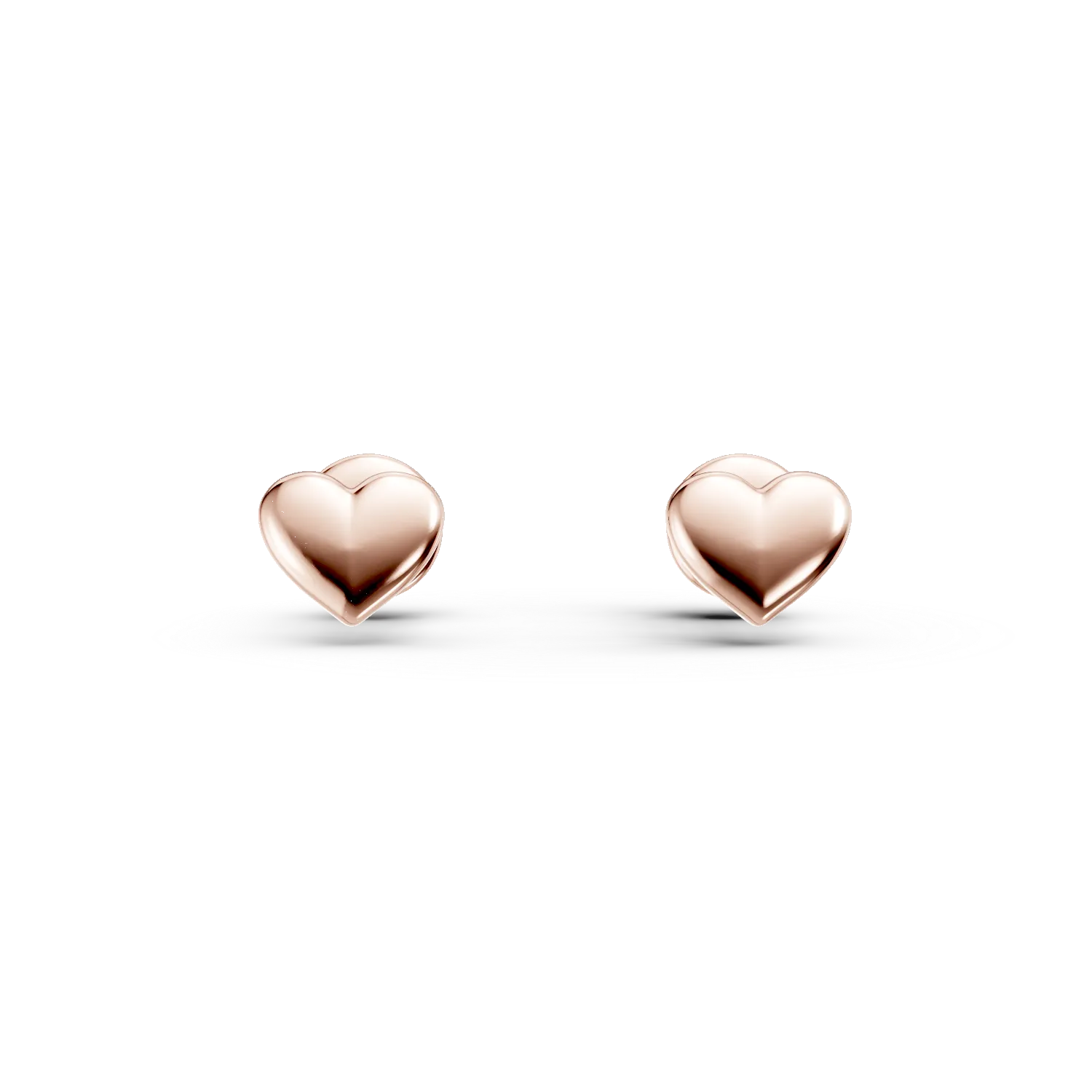 14K rose gold hearts children earrings