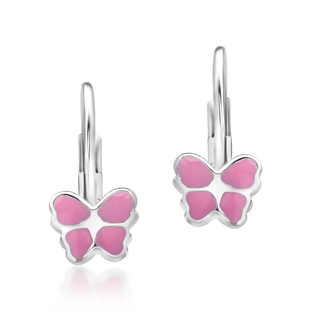 Fülbevalók gyermekeknek pillangóval 14K-os fehér aranyból