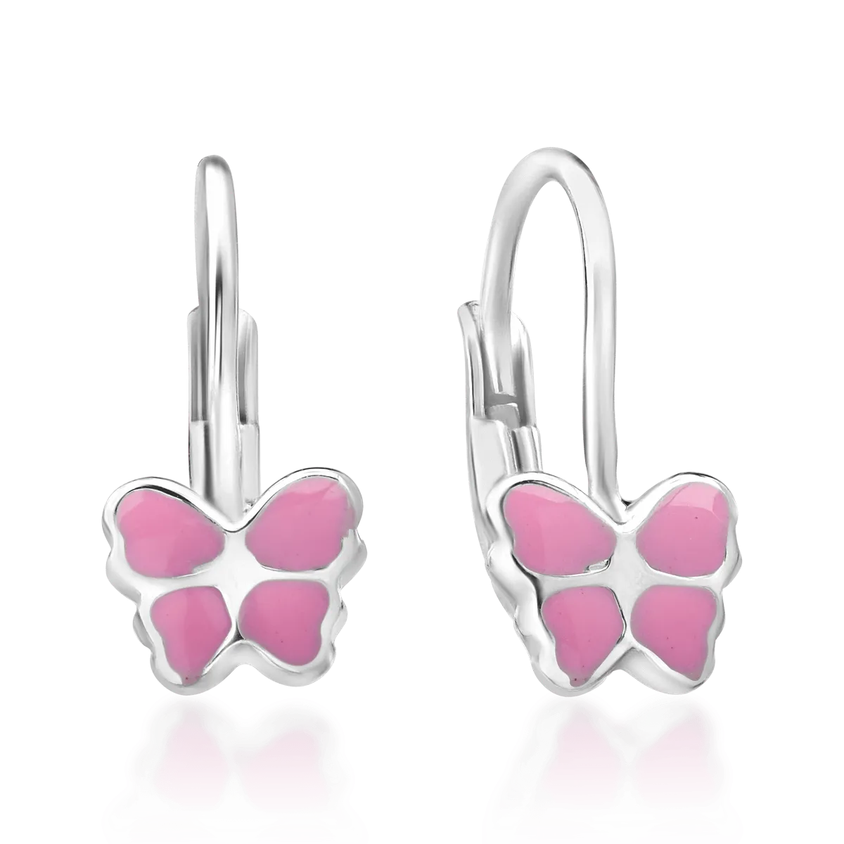 Fülbevalók gyermekeknek pillangóval 14K-os fehér aranyból