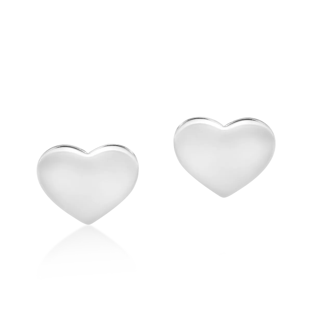 Kolczyki w kształcie serca z białego 14K złota