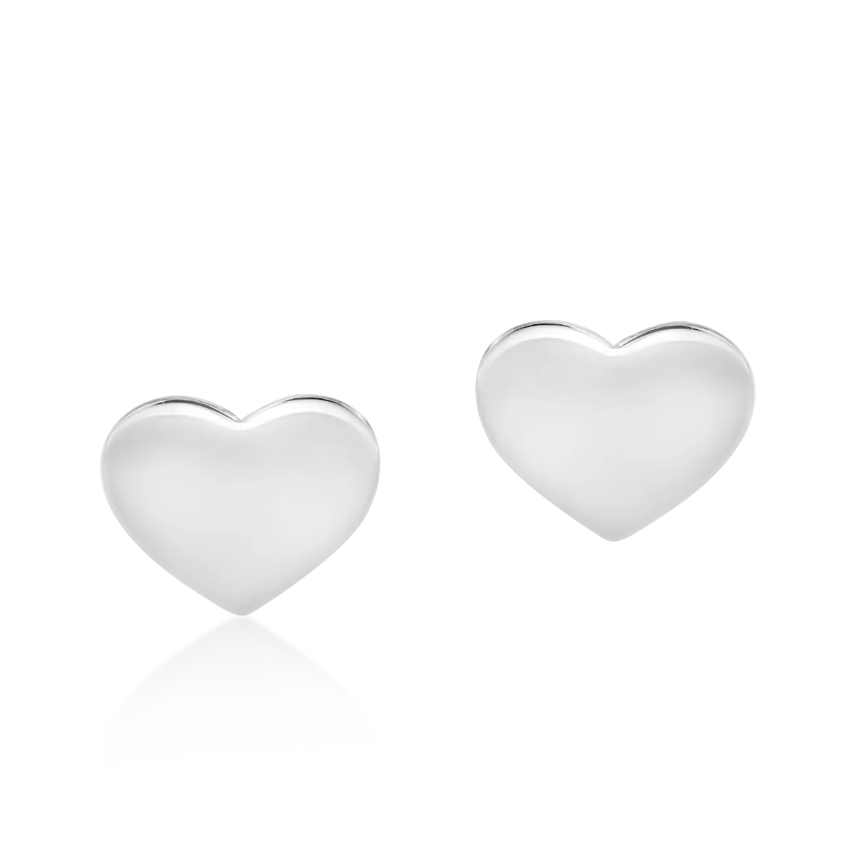 14K white gold heart earrings