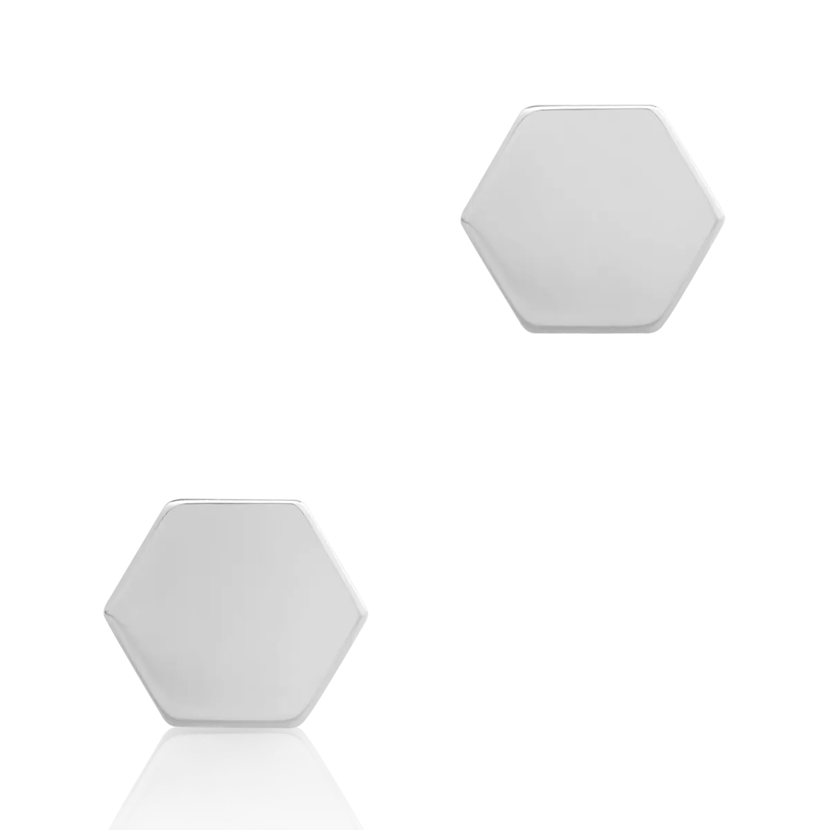 Geometryczne kolczyki z białego 14K złota