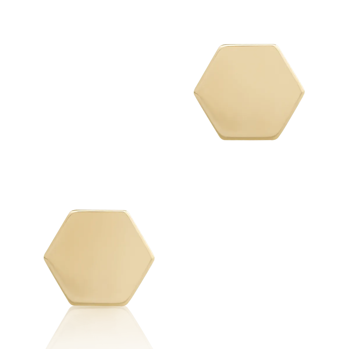 14K yellow gold geometric earrings
