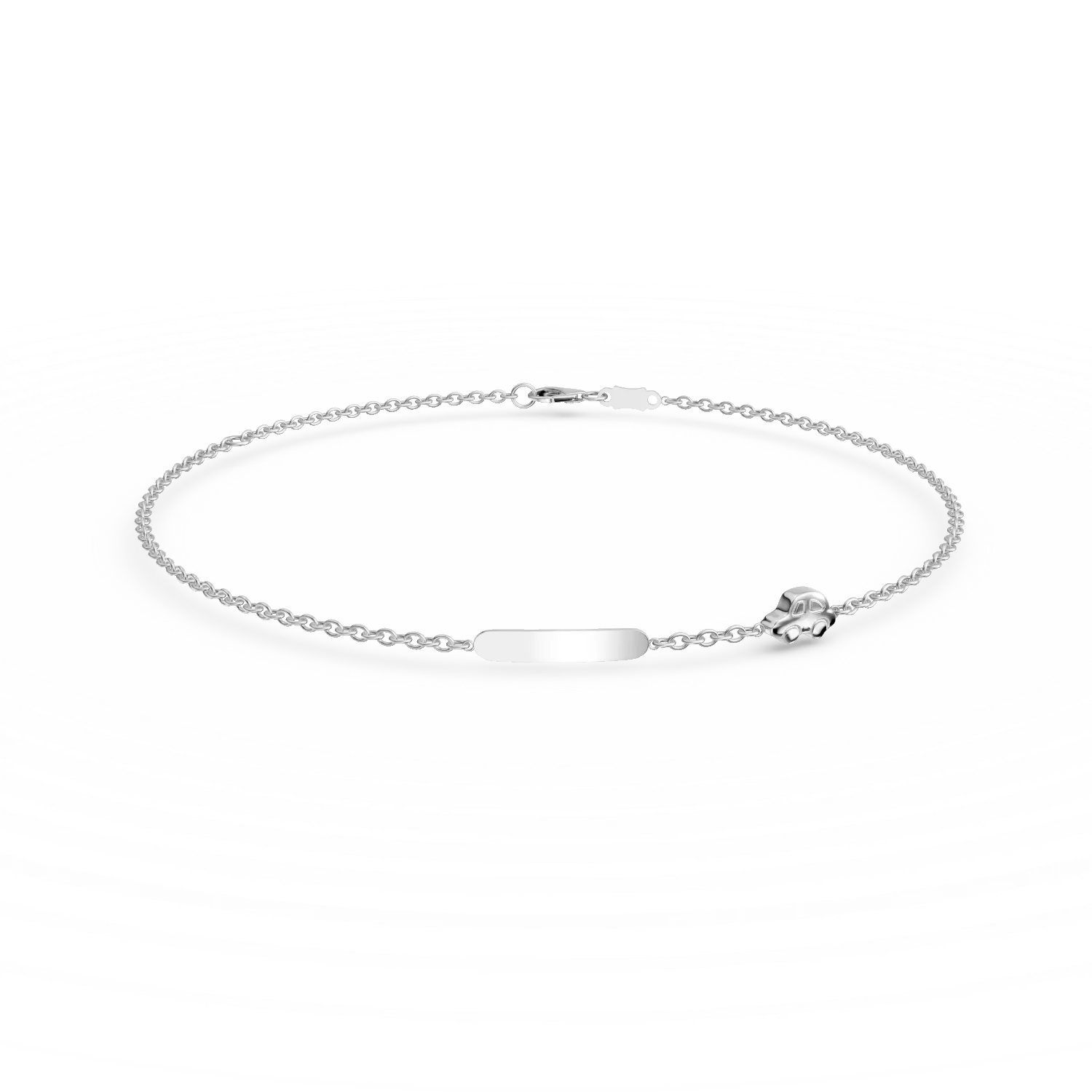 Bratara pentru copii cu masinuta din aur alb de 14K