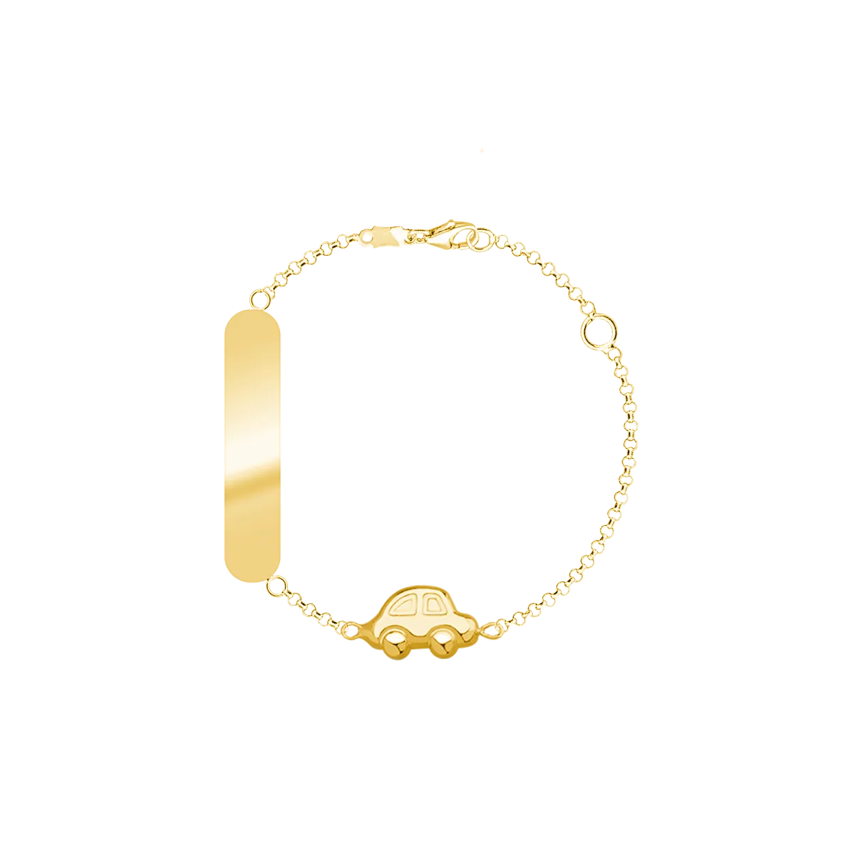 14K yellow gold car children bracelet