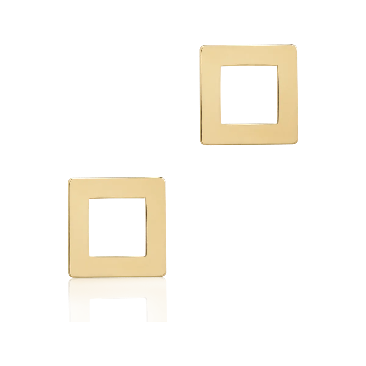 14K yellow gold geometric earrings