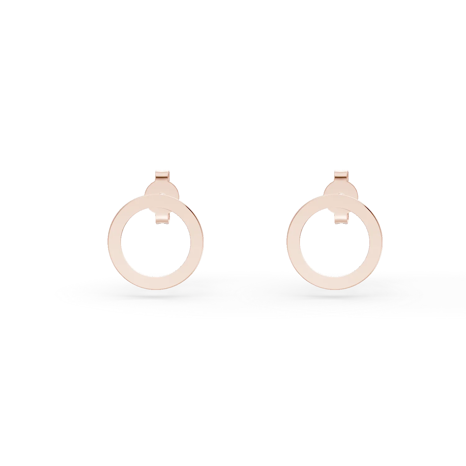 Кръгли обеци от розово злато-1689