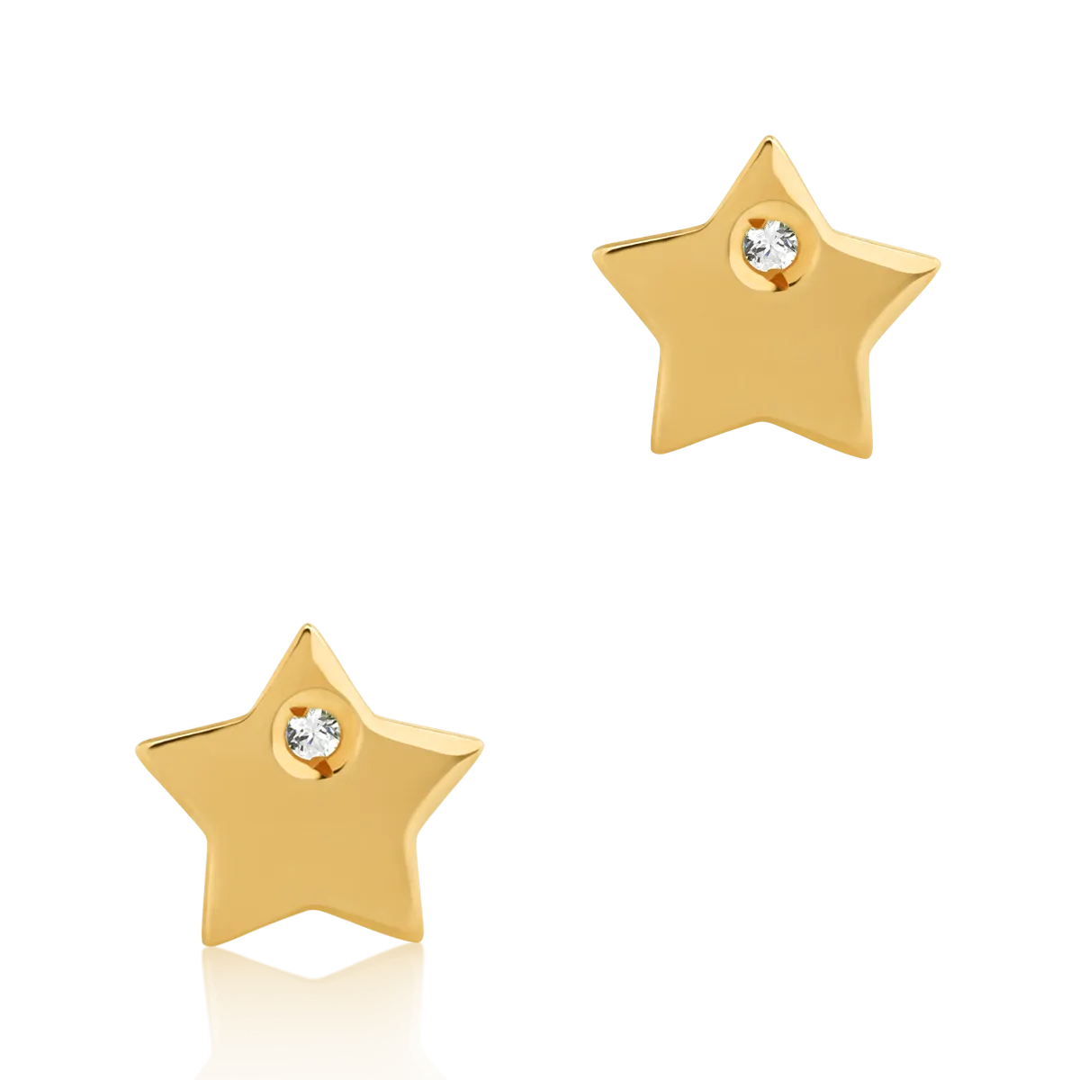 14K yellow gold star earrings
