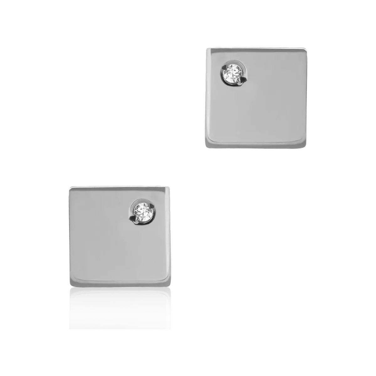 14K white gold earrings