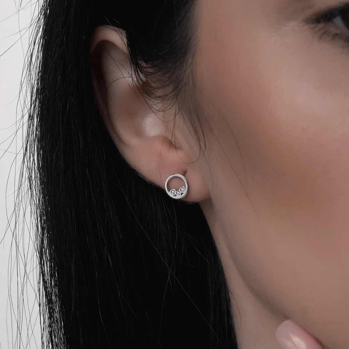 Fülbevaló 14K-os fehér aranyból