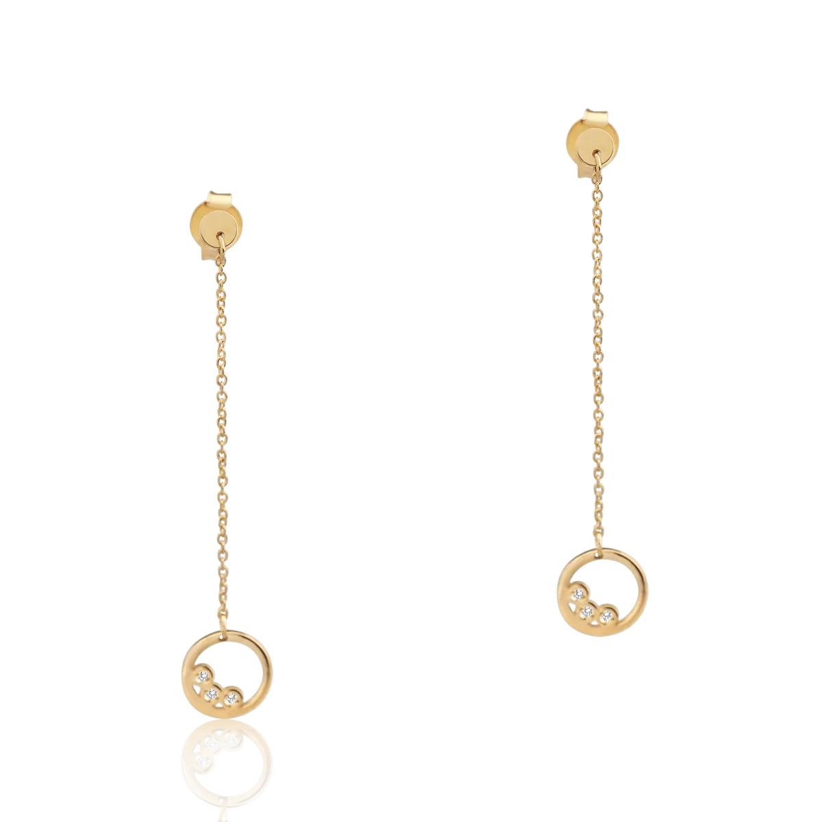 14K yellow gold long earrings