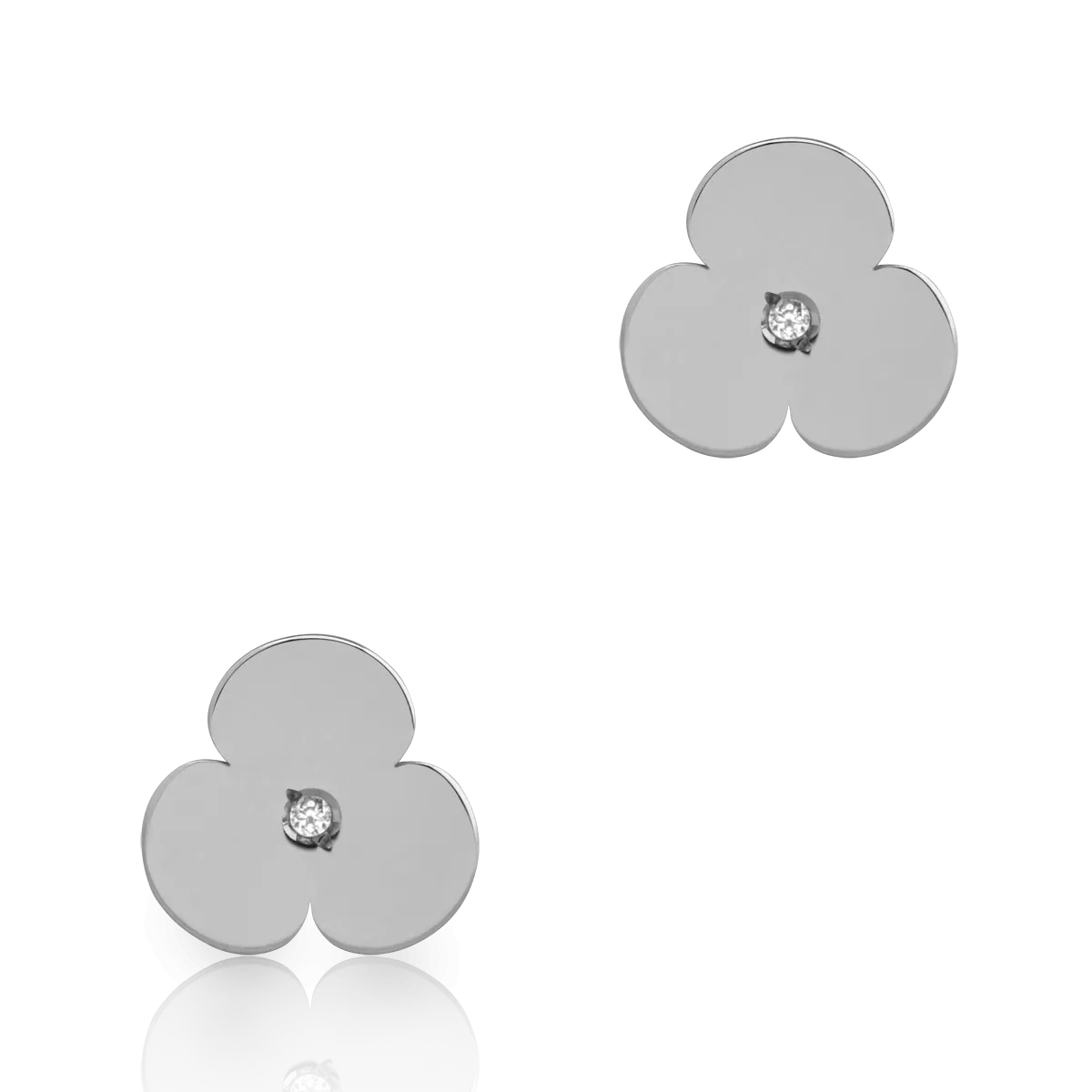 14K white gold earrings-1749