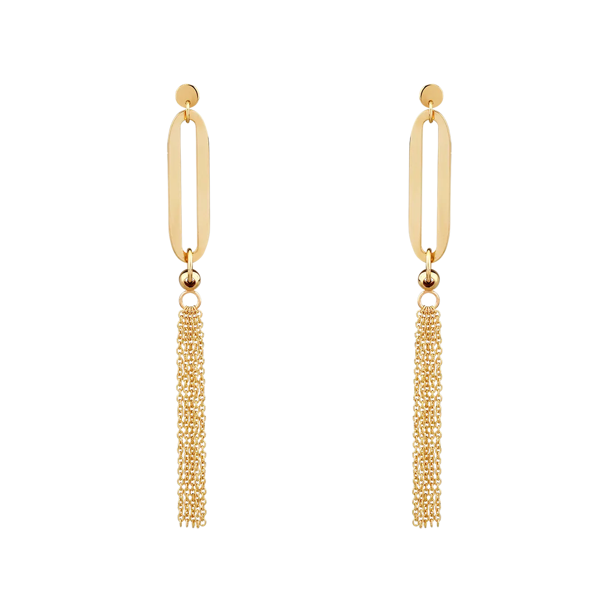 Cercei lungi din aur galben de 14K