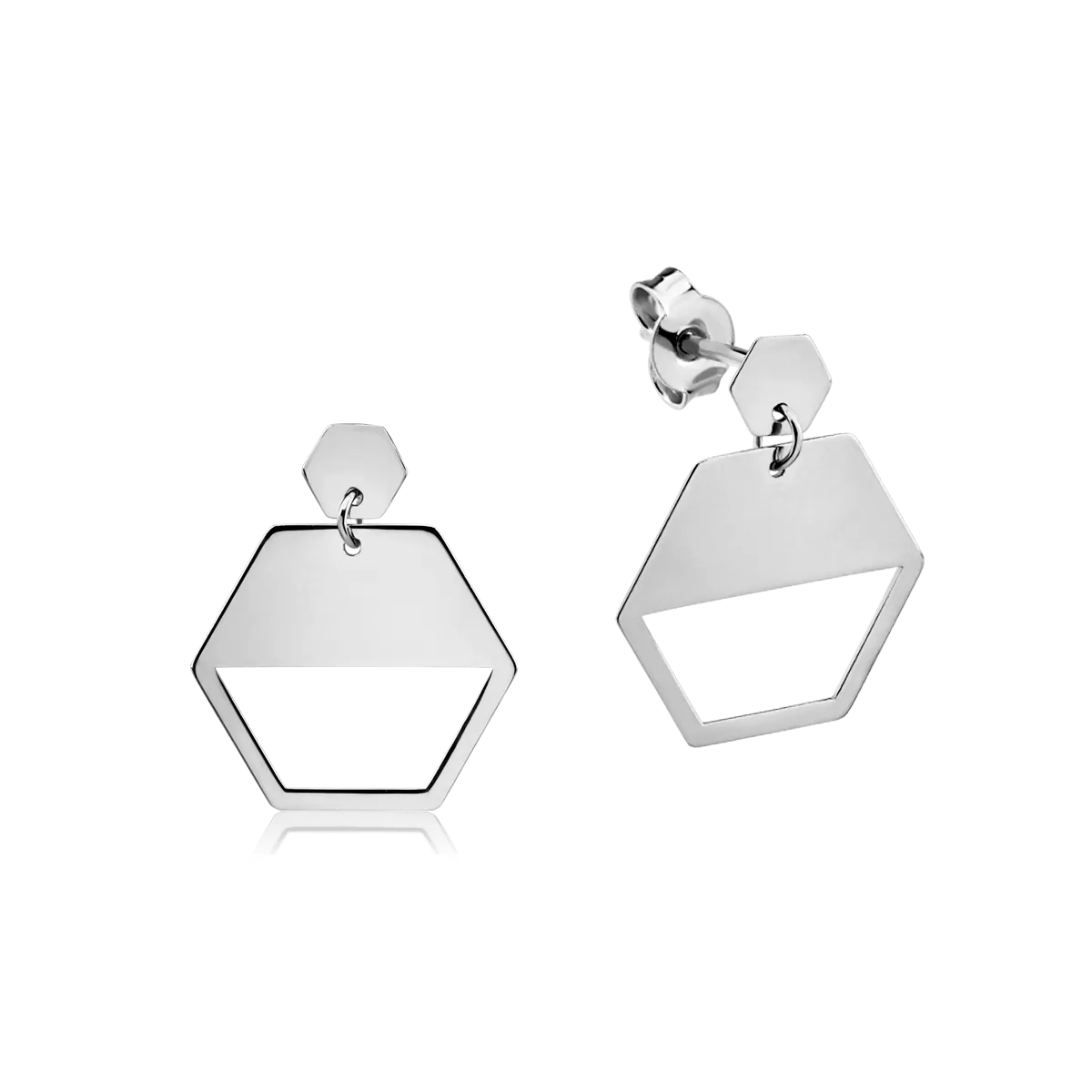 Kolczyki z białego 14K złota