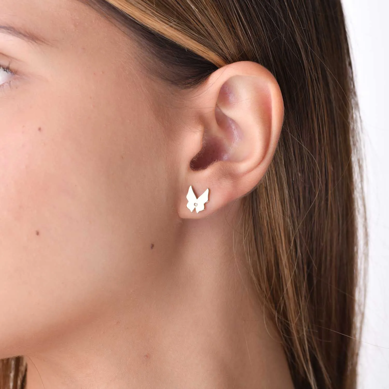 Fülbevaló pillangó 14K-os sárga aranyból