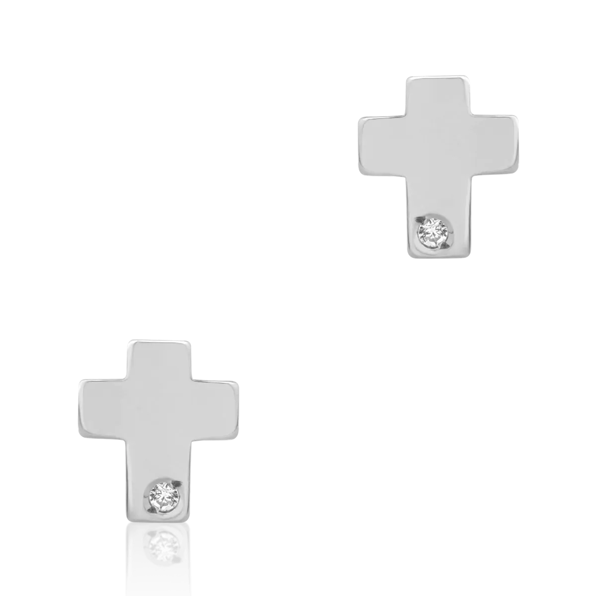 14K white gold earrings-1800