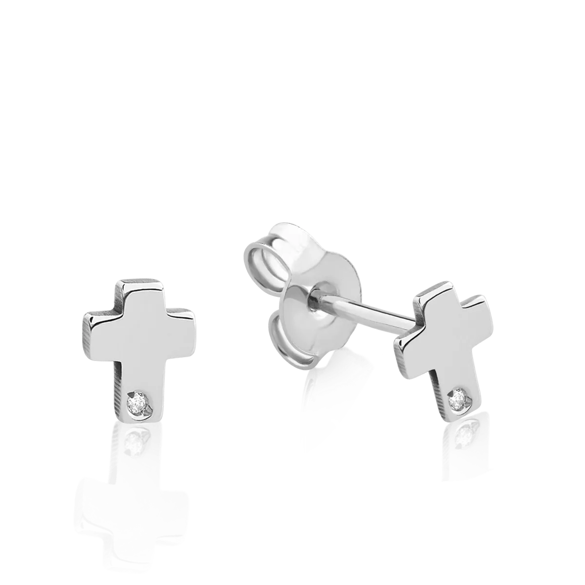 14K white gold earrings