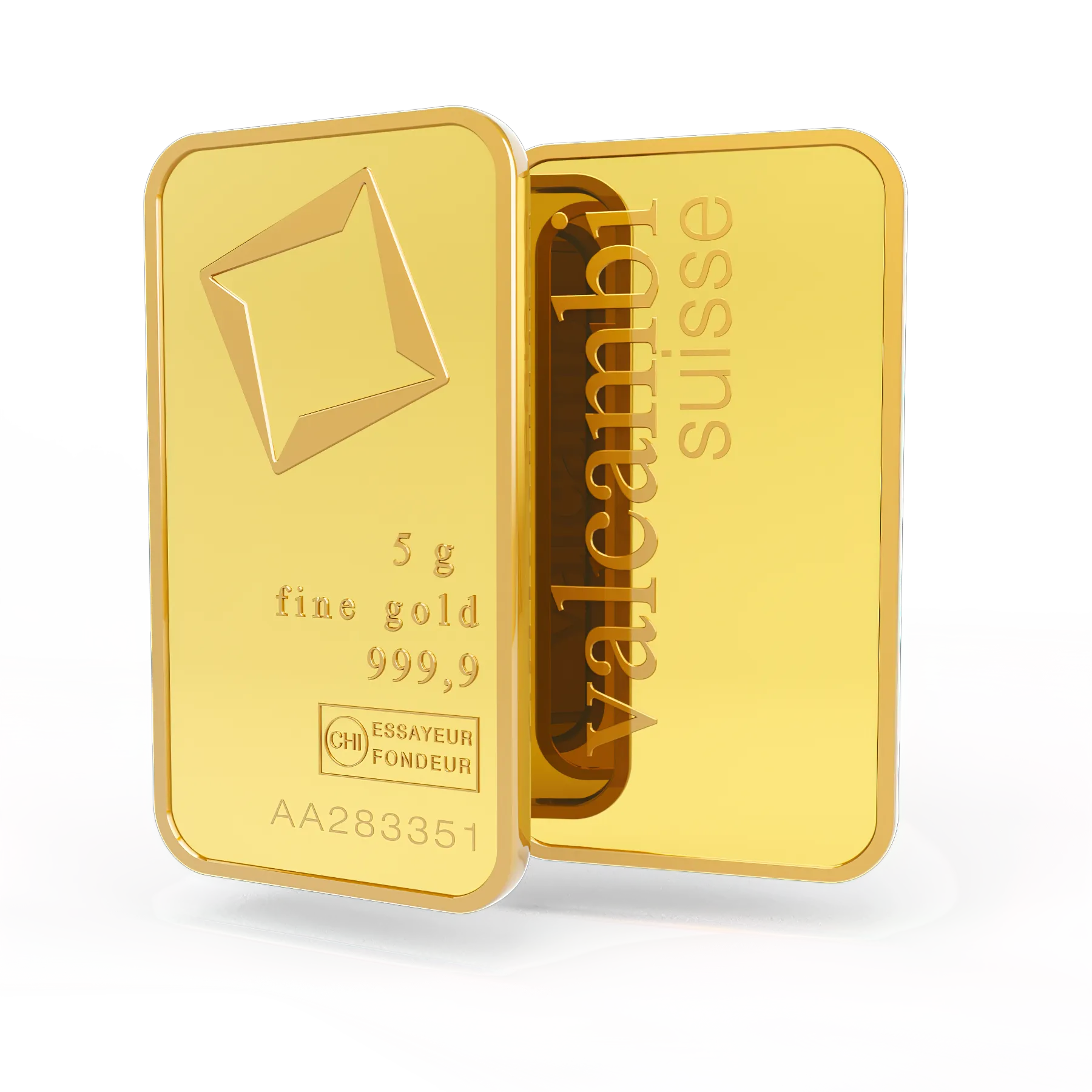 Lingou aur 5g, Elvetia, Fine Gold 999,9