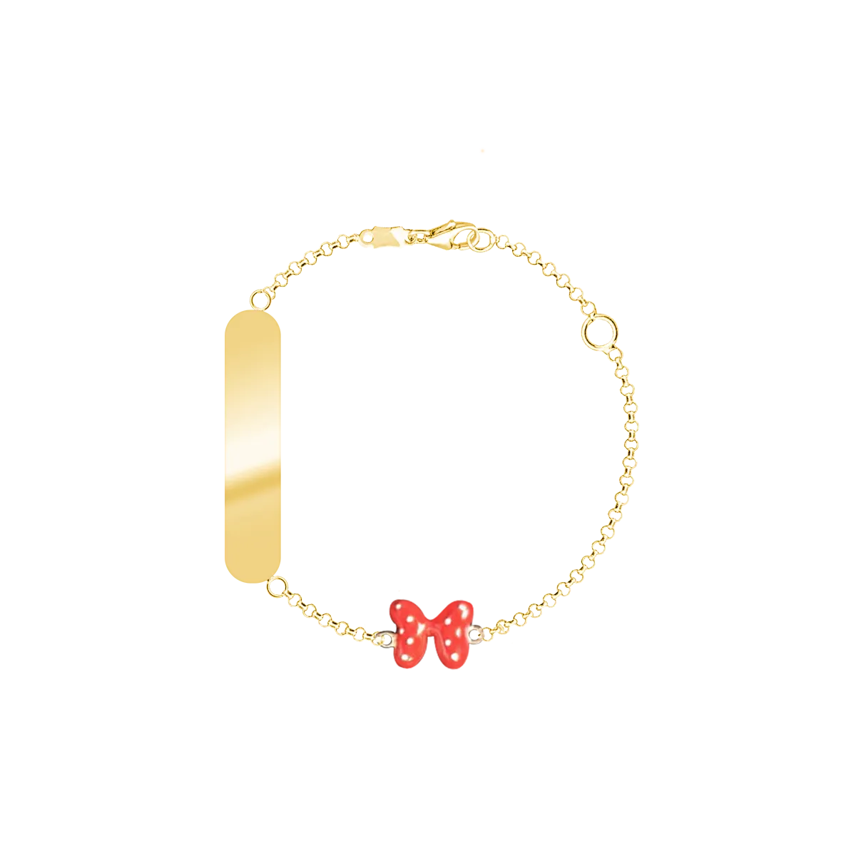14K yellow children's bracelet with gold bow