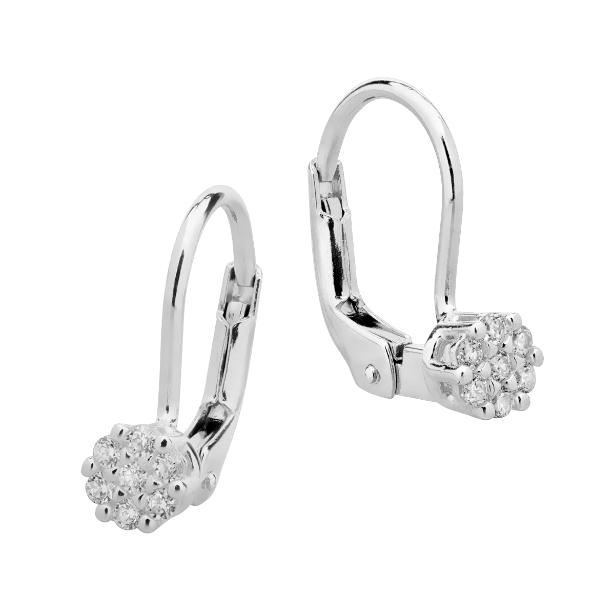 14K white gold earrings