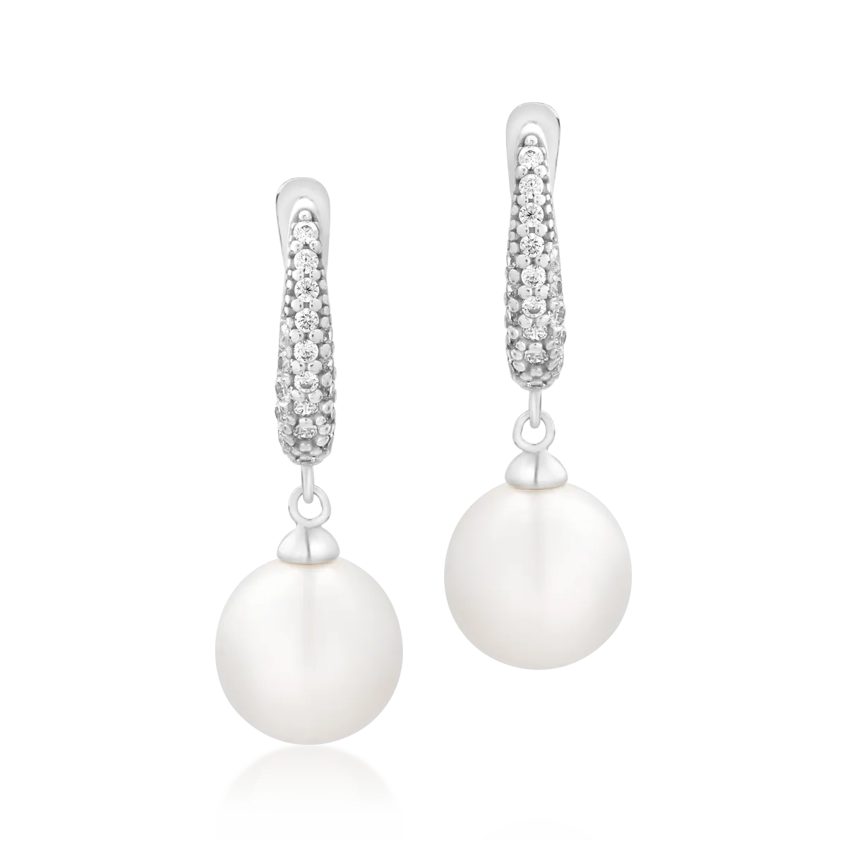 14K white gold earrings