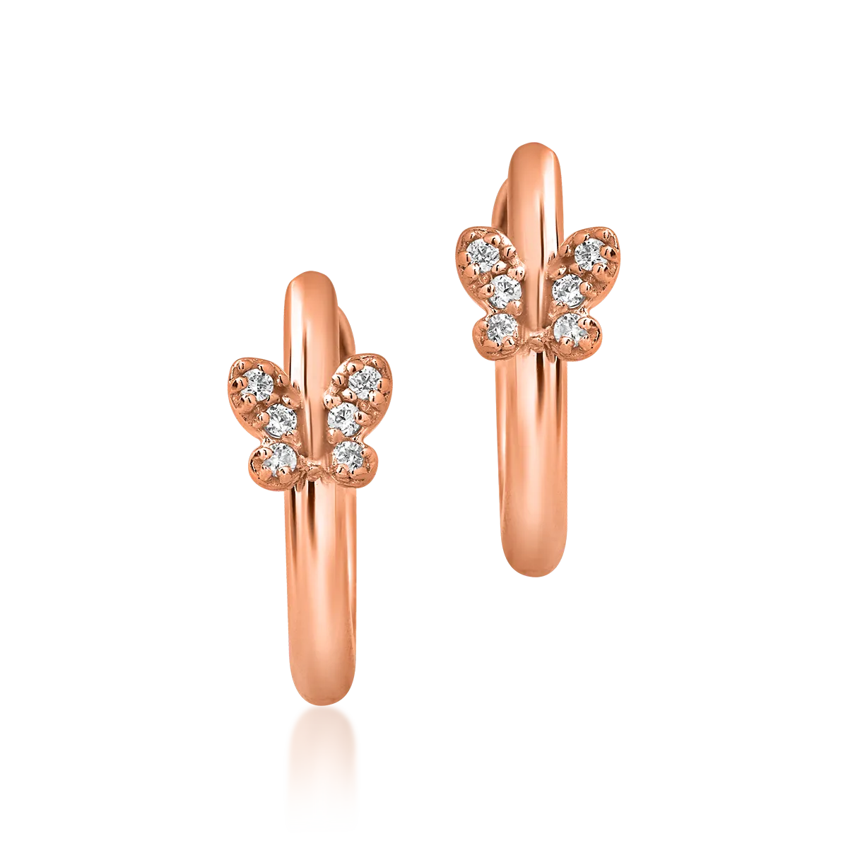 14K rose gold butterfly children earrings