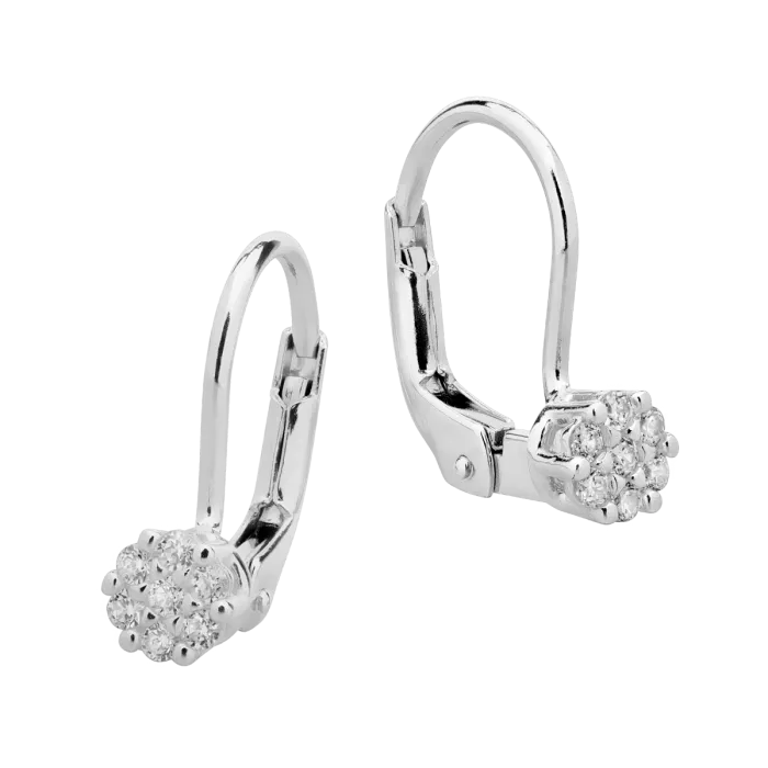 14K white gold earrings