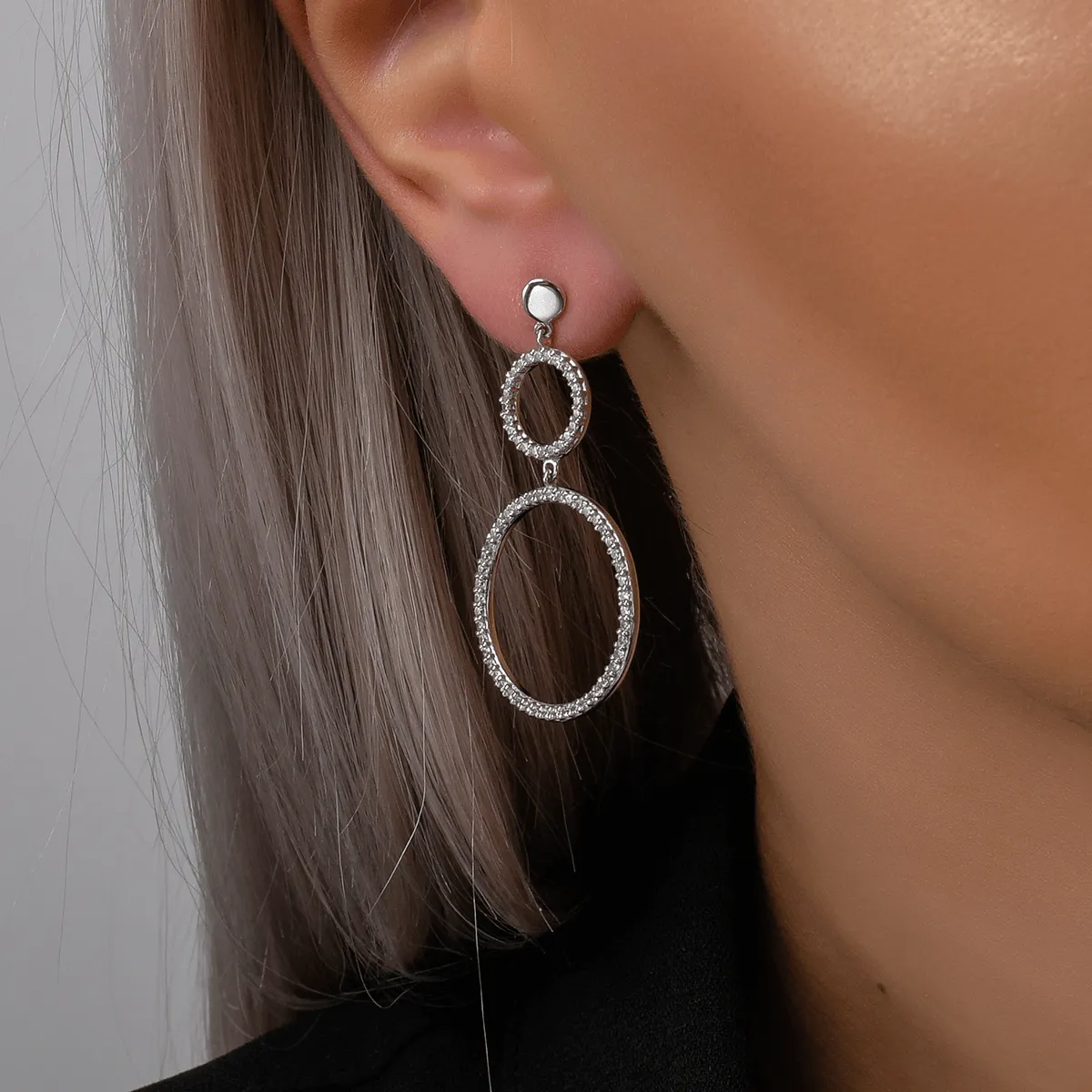 14K white gold earrings