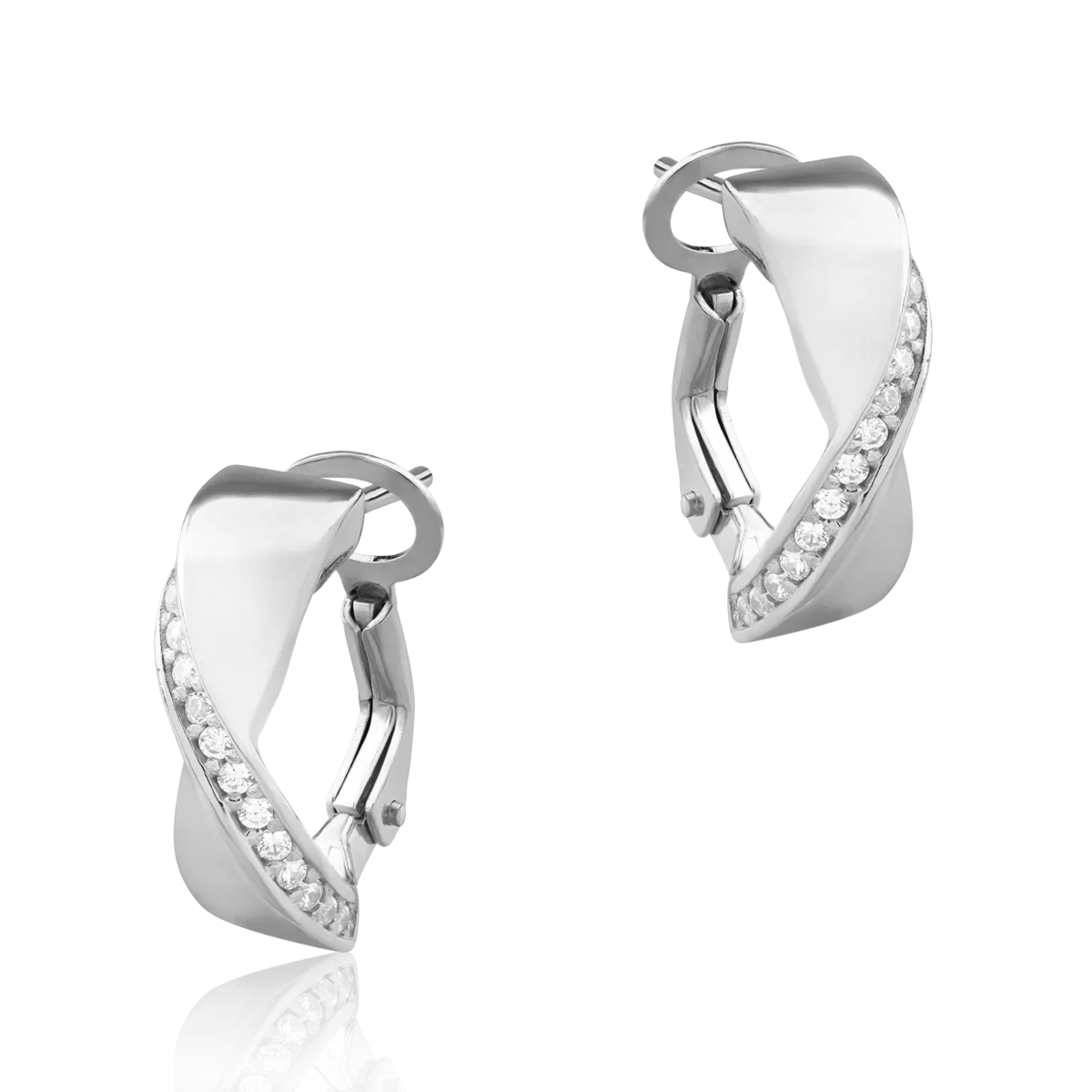 14K white gold earrings