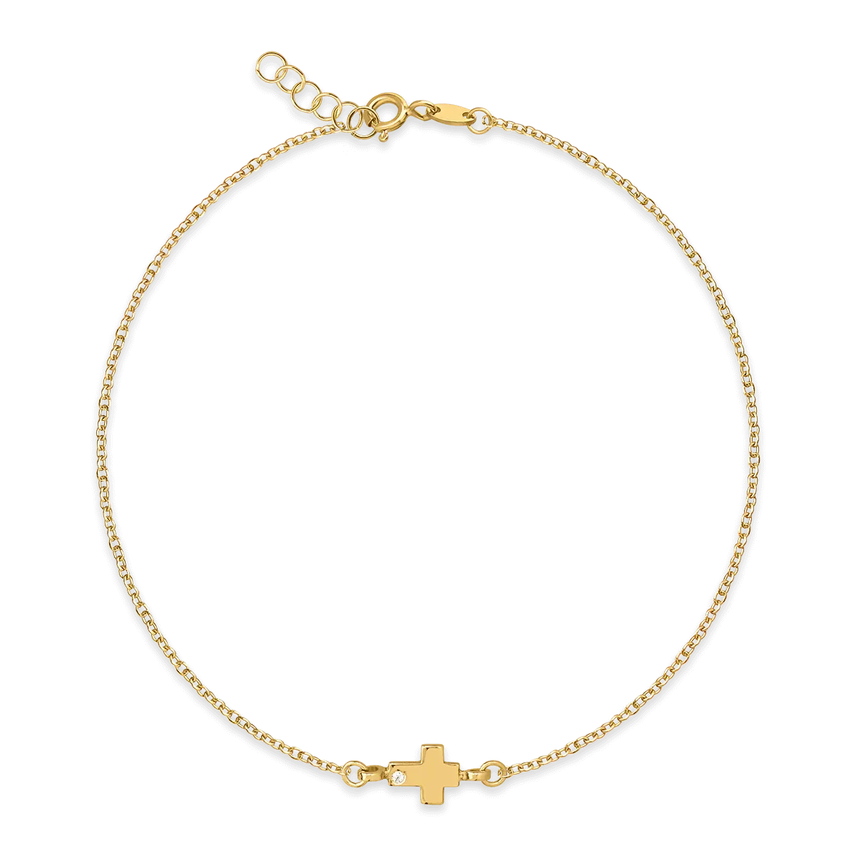 14K yellow gold bracelet with cross