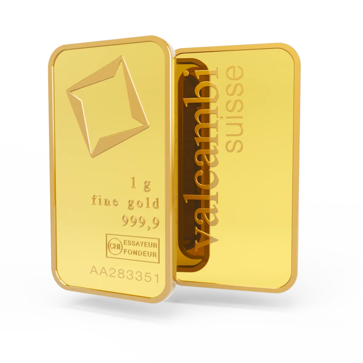 Lingou aur 1g, Elvetia, Fine Gold 999,9