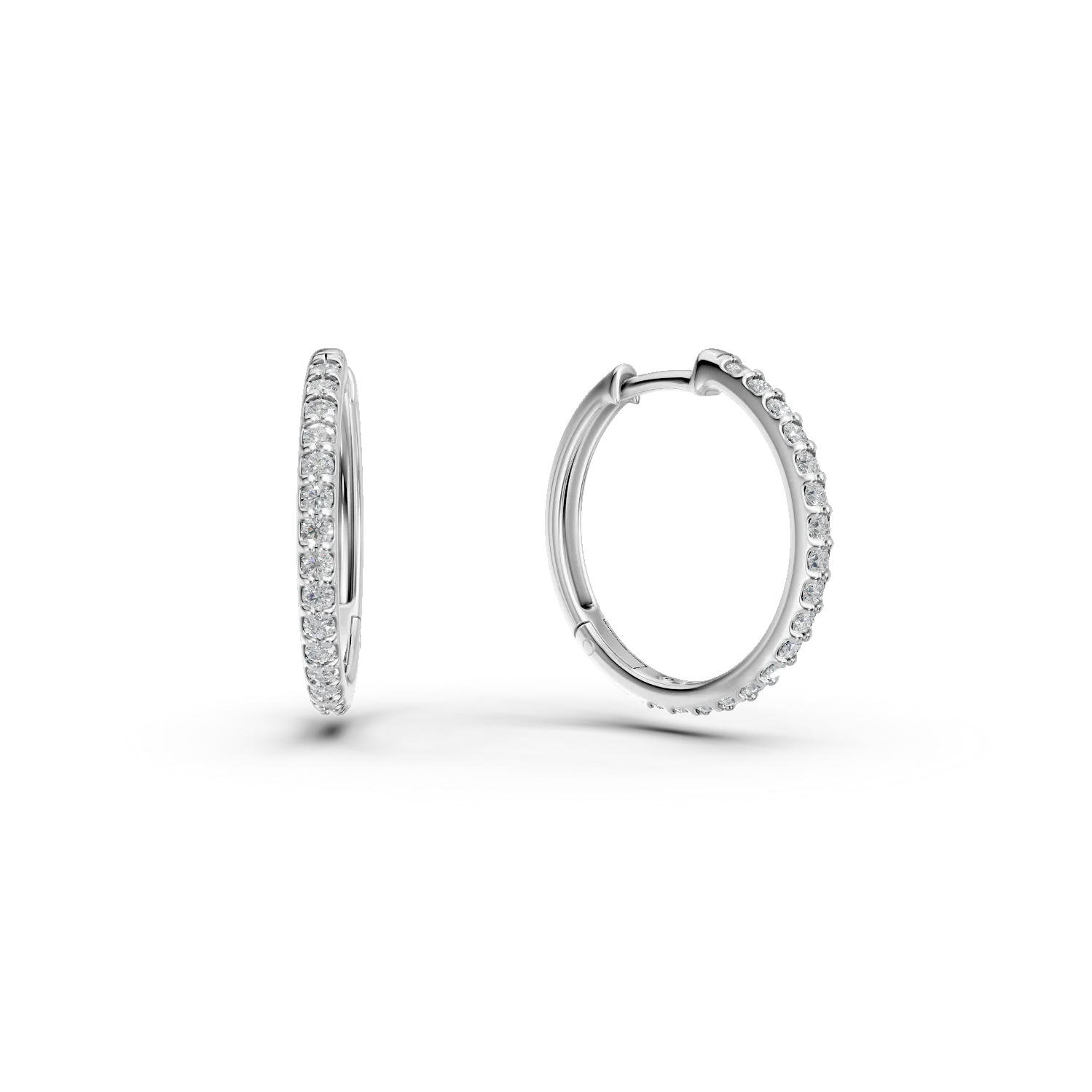 Обеци от бяло злато 14K