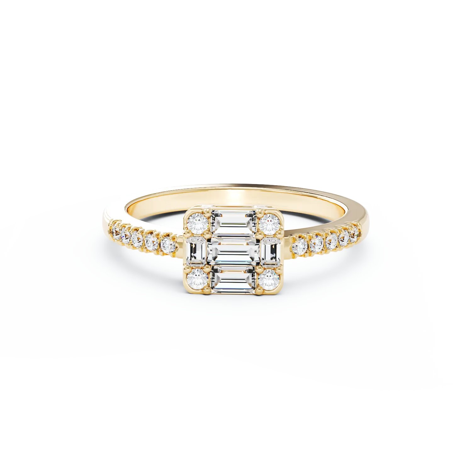 Inel de logodna din aur galben cu diamante de 0.4ct