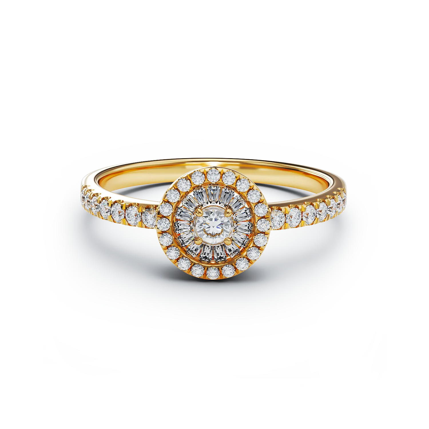 18K sárga arany eljegyzési gyűrű 0.31ct gyémántokkal