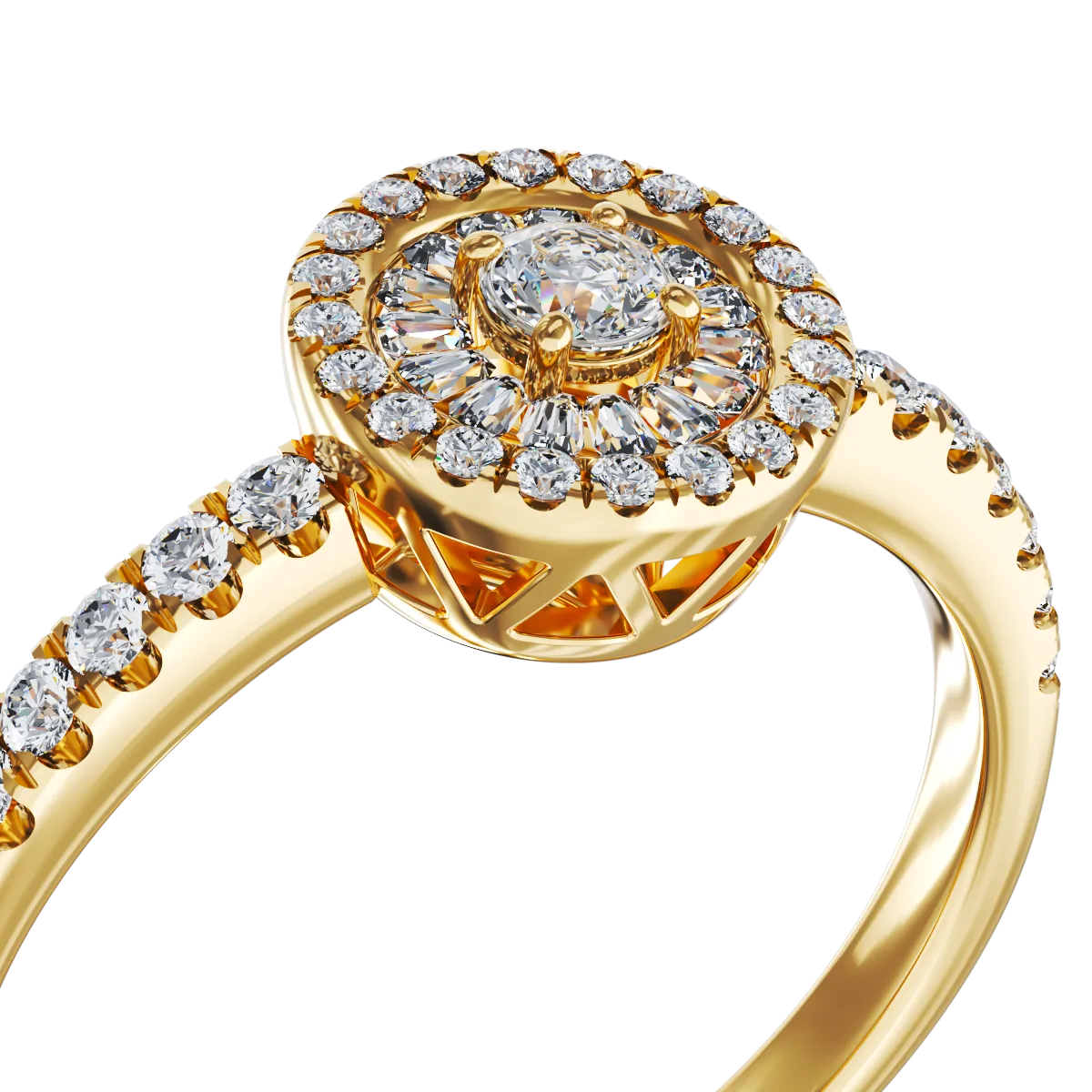 18K sárga arany eljegyzési gyűrű 0.31ct gyémántokkal