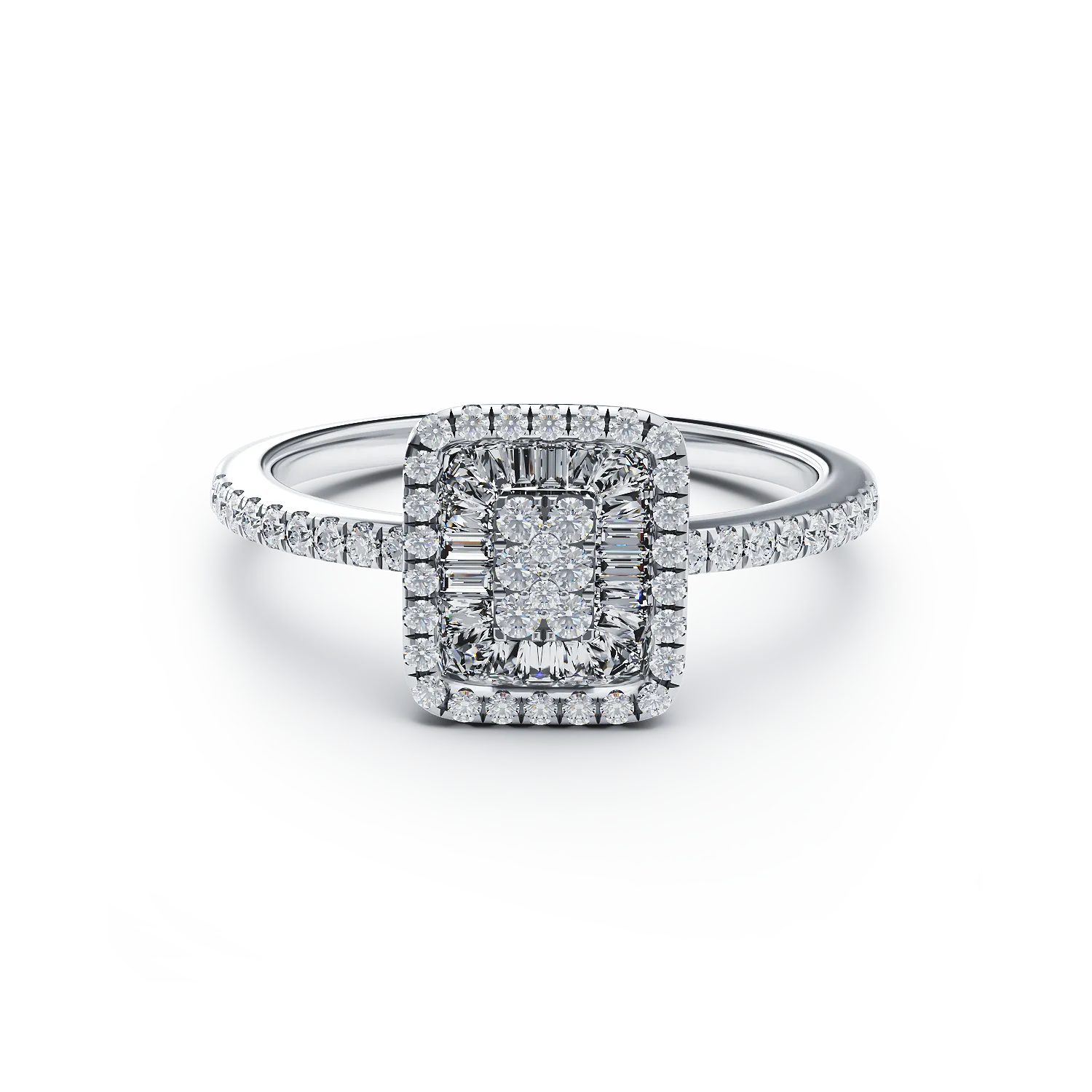 Pierścionek zaręczynowy z 18K białego złota z brylantami 0.28ct