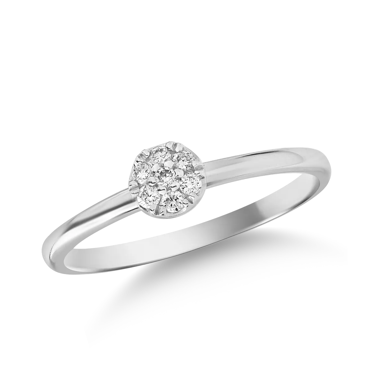 18K white gold engagement ring with 0.1ct diamonds