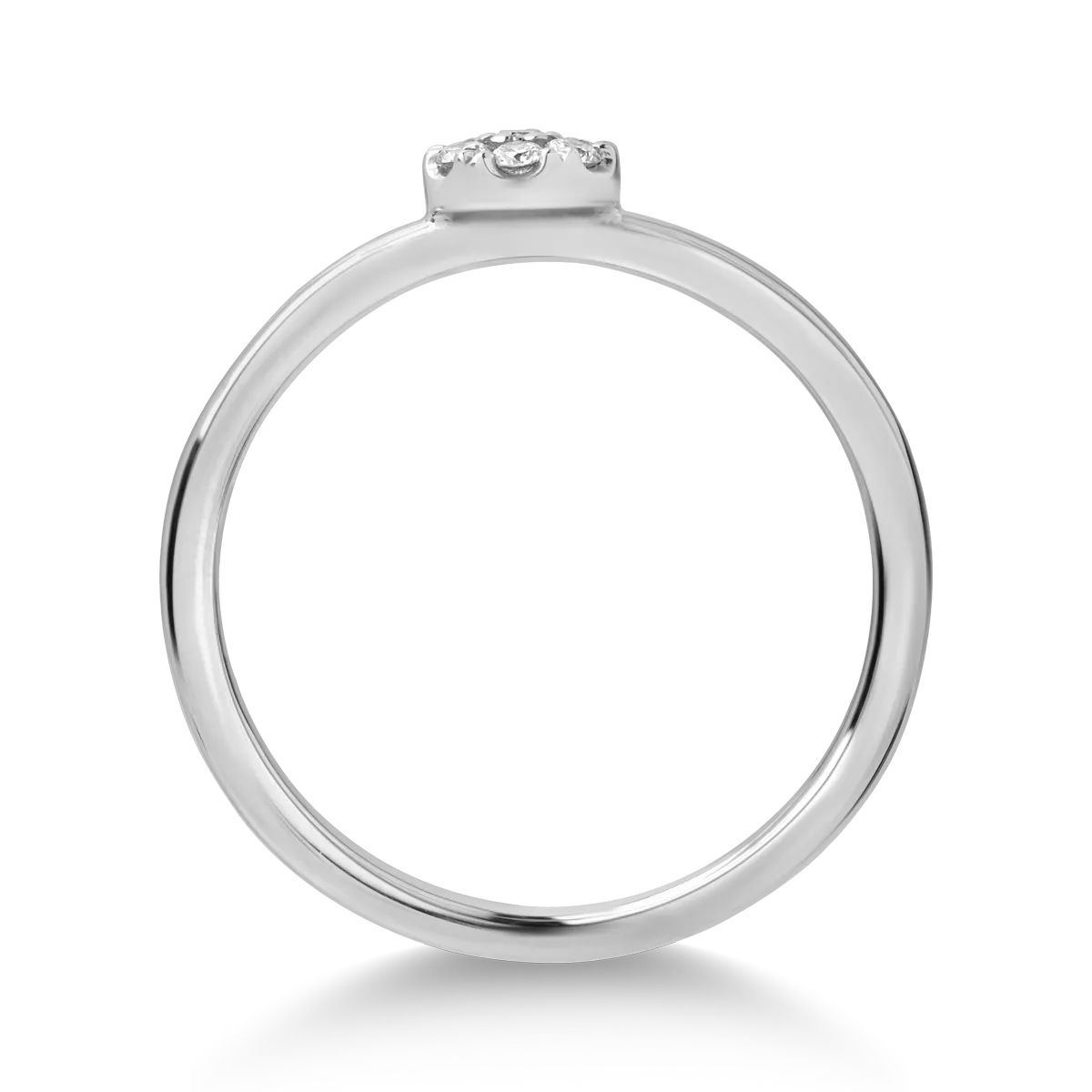 Годежен пръстен от 18 карата бяло злато с 0.1 карата диаманти
