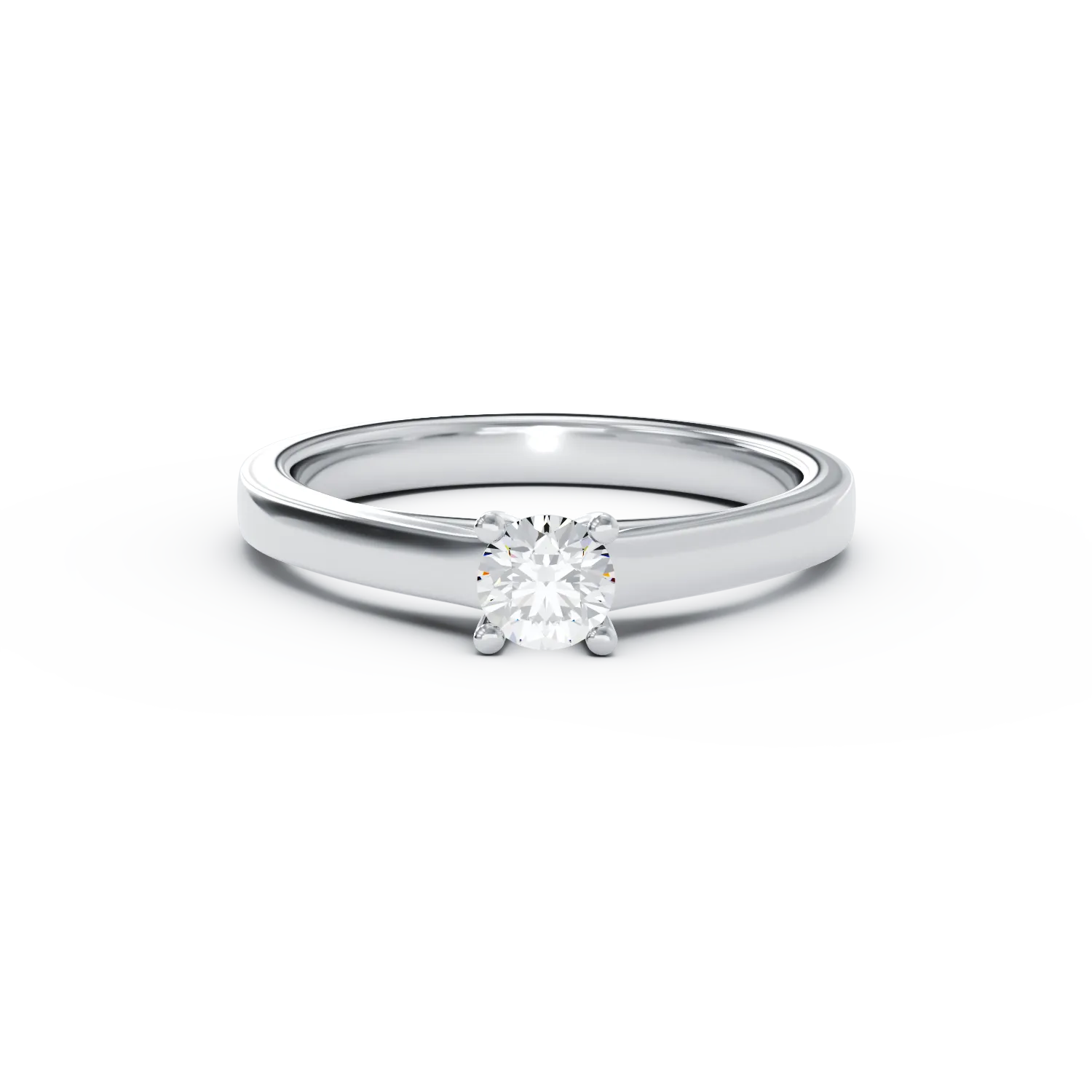 Eljegyzési gyűrű 18K-os fehér aranyból 0,24ct gyémánttal. Gramm: 3,39
