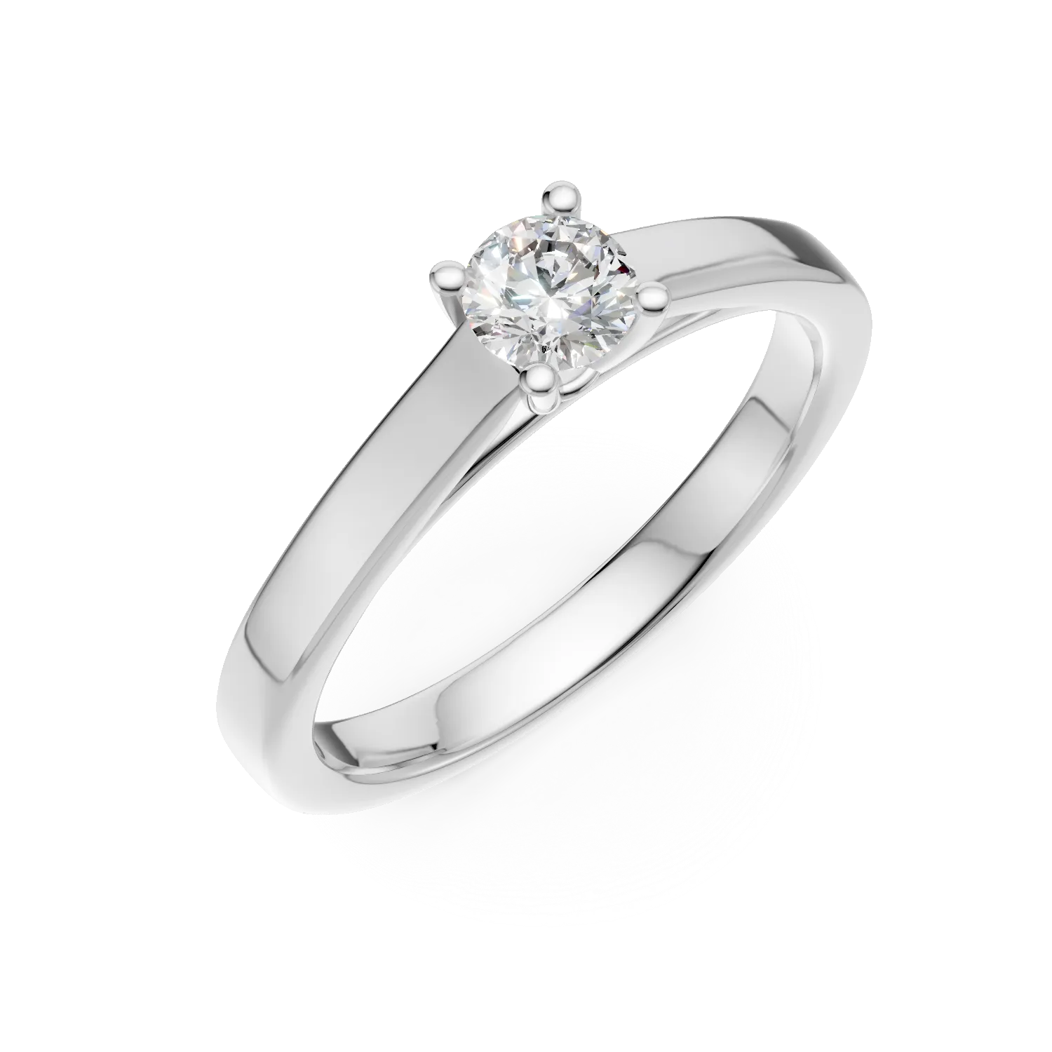 Teilor Inel de logodna din aur alb cu un diamant solitaire de 0.24ct