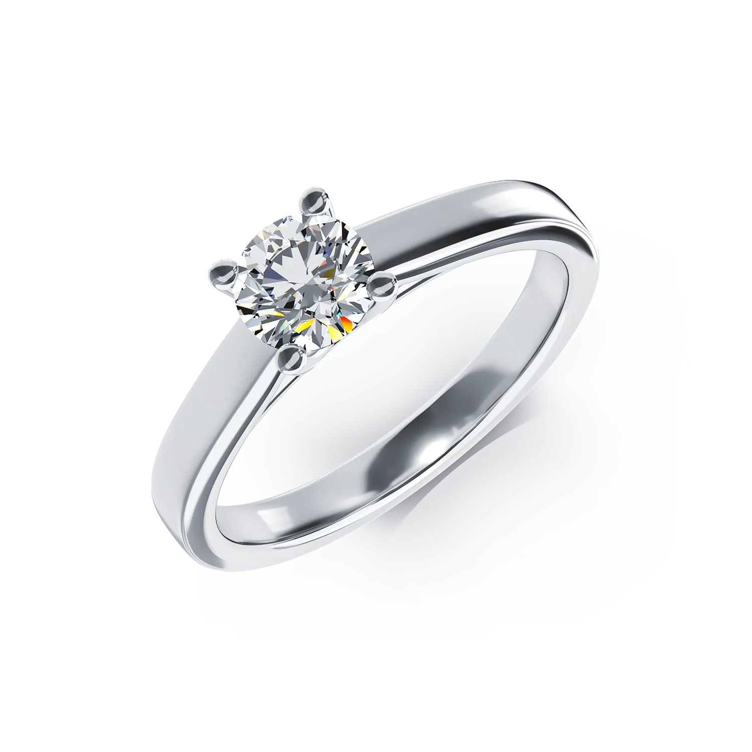 Pierścionek zaręczynowy z 18K białego złota z 0.5ct diamentem w pasjansie